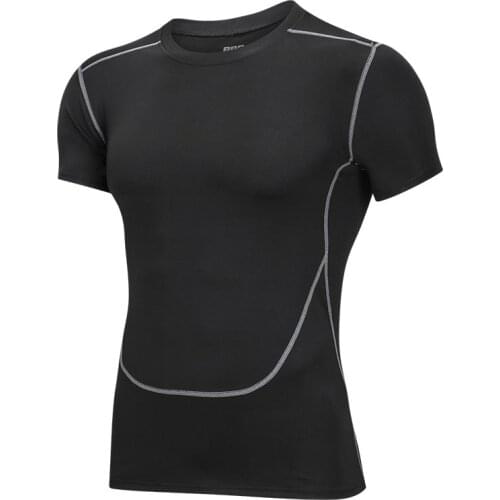 Black Tight T-shirt Running Shirt Men T-shirt Short Sleeve Compression Shirts Gym T Shirt Fitness Sport Shirt Tight Sportswear