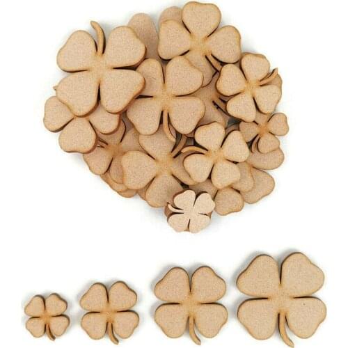 Four Leaf Clover MDF Craft Shapes Wooden Tag Embellishment St Patricks day irish