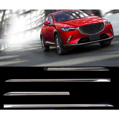 For Mazda CX-3 2016 2017 ABS Molding Door Body Strips Chrome Grille Front Lamp Scuff Guard Plate Sticker Trim Car Accessories