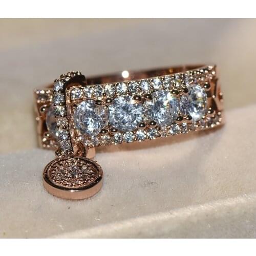 FDLK Luxury Elegant Ladies Ring Fine Bling Zirconia Ring Birthday Promise Birthday Gift Engagement Wedding Ring