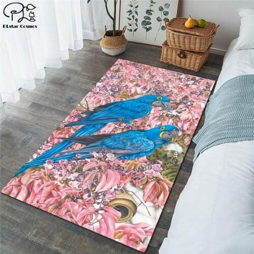 Parrot Funny Animals Carpets Soft Flannel 3D Printed Rugs Mat Rugs Anti-slip Large Rug Carpet Home Decoration style-2
