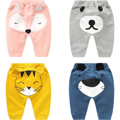 Boys Leggings Newborn Cartoon Pants Child Boy Girl Bottom Kids Girls Cute Harem Long Pants Loose Trouser Cotton Sweatpants 0-4Y