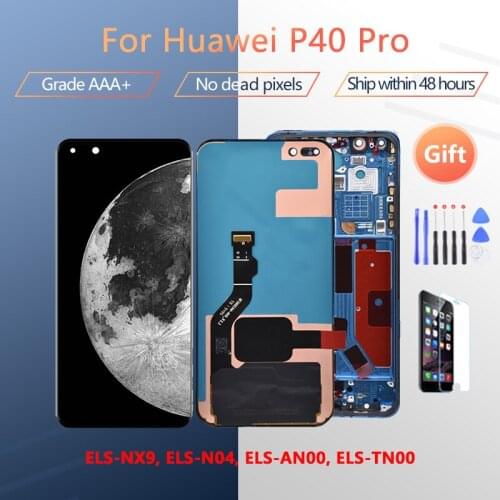 For HUAWEI P40 Pro ELS-NX9, N04, AN00, TN00 screen assembly, with front shell touch glass, original black, frame