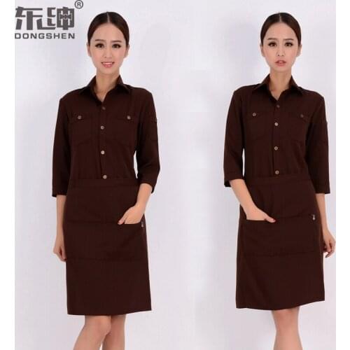 New coffee shop female chain western restaurant tooling bakery shop cake room hotel work uniform custom LOGO