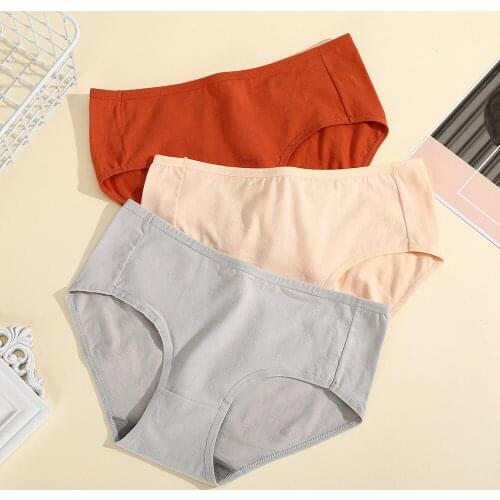 The New Process Pure Cotton Womens Panties Underwear Mid- waist Sexy Underwear Natural Cotton Briefs