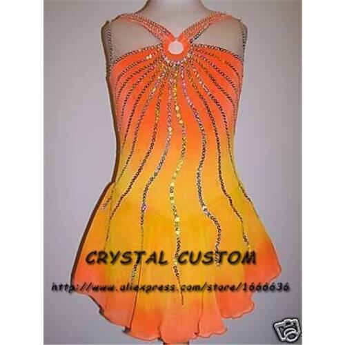 Figure Skating Dresses For Girls Graceful New Brand Ice Figure Skating Dresses For Competition Kids DR3738