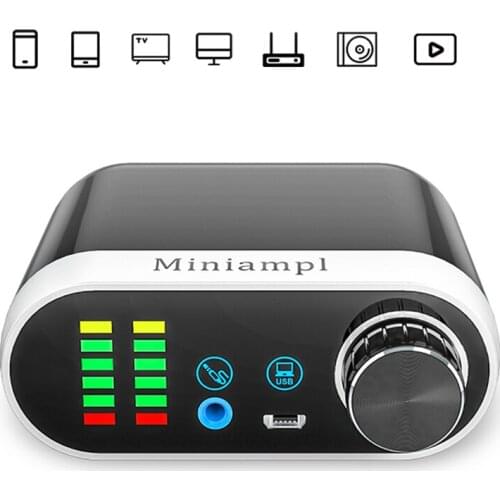 Pohiks Mini TPA3116 100W bluetooth 5.0 for HiFi Power Amplifier Stereo Home Audio Digital Sound Amplifiers With Treble Bass