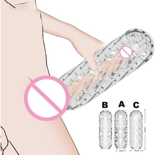 Male Masturbator Cup Soft Pussy Transparent Vagina Tight Erotic Endurance Exercise Pocket Sex Toys For Men