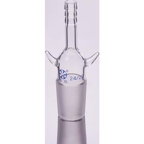 Straight suction connector,External grinding,With hook up,Male 24/29,Straight head grinding,Straight tube grinding