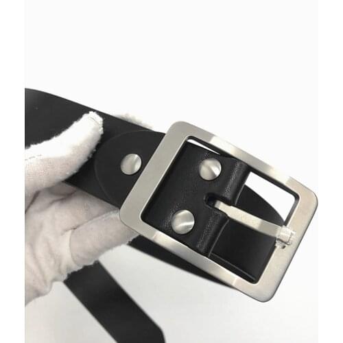 Made in China made in titanium buckle belt belt 38 mm ~ 39 mm in width genuine leather belt allergy to metal