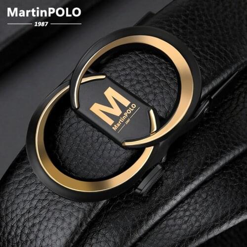 MARTINPOLO Fashion Designer High Quality Mens Belts Luxury Men Leather Belt Male Genuine Leather Belt Automatic Buckle MP4703P