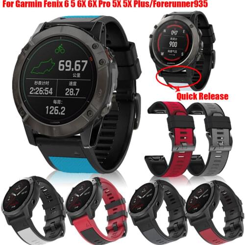 22 26mm Fashion Watch Band Sport Silicone Quick Release Replacement Strap For Garmin Fenix 6 6S 6X Pro 5 5X 5X 3 3 HR Wristband