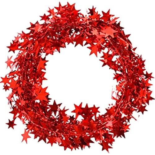 Christmas Star Wire Garland Ornament Red christmas decorations рождественские украшения