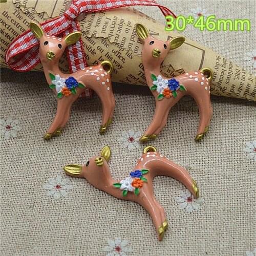 Resin Christmas reindeer for decoration flat back cabochon crafts 30*46mm 3/lot R800