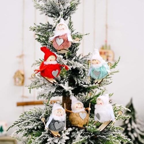 Christmas Decoration New Hair Ball Lovely Angels Small Pendant Plush Doll Christmas Tree Creative Decoration Supplies