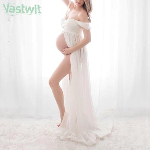Sexy Maternity Dresses For Photo Shoot Chiffon Lace Pregnancy Dress Photography Prop Maxi Gown Dress For Pregnant Women Clothes