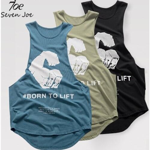 Seven Joe Gym Stringer Clothing Bodybuilding Tank Top Men Fitness Singlet Sleeveless Shirt Cotton Strong Muscle Vest Unders