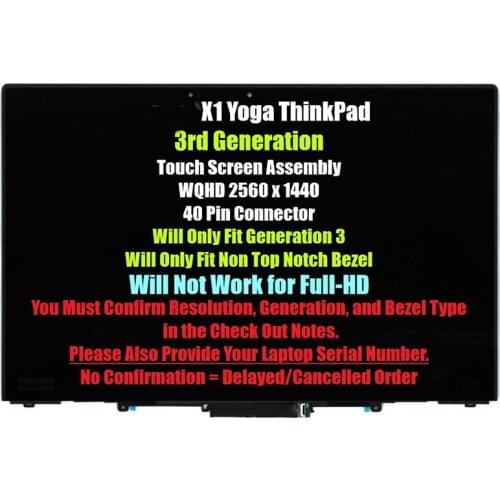 LCD Touch Screen Assembly For Lenovo X1 01YT248 Yoga ThinkPad 3Rd Generation