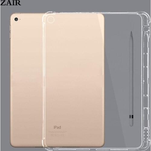 Silicone Case For iPad 10.2 7th 8th Generation Transparent Soft Case With Pencil Holder For iPad 10.2 2019 2020 A242 Back Cover