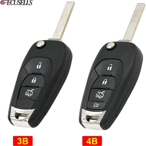 Folding Flip 3/4 Button Remote Key Shell Case Smart Car Key Housing Cover for Chevrolet Cruze Aveo 2014 2015 2016 2017 2018