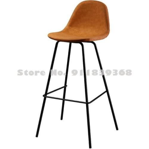 Nordic Fashion Bar Chair Modern Simple Back Bar Chair Coffee Milk Tea Restaurant Family Iron High Stool
