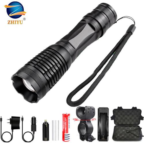 ZHIYU T6 LED Flashlight Ultra Bright Torch Led Torch T6 Zoomable Bicycle Light Use AAA 18650 Battery Waterproof Camping Light