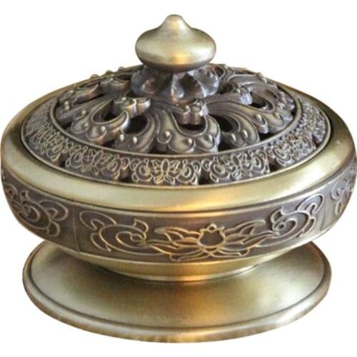 Tibetan Buddhist Holder Home Decor Zinc Alloy Yoga Tea Brazier Ornament Craft Portable Incense Burner Living Room Office
