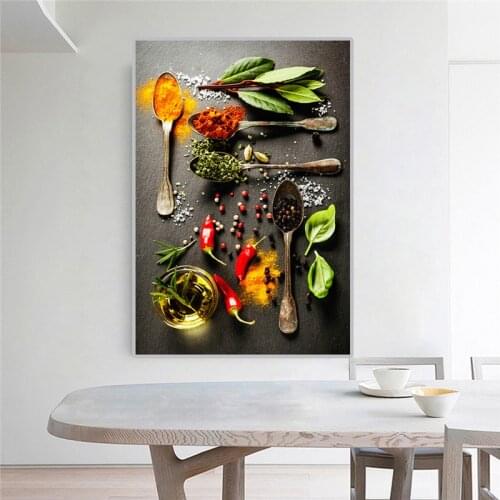 Herbs and Spices for Cooking Canvas Art Posters And Prints Kitchen Decor Canvas Paintings Modern Wall Art Pictures Cuadros Decor