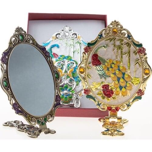 Vintage Antique Mirror Nordic Style Bedroom Desktop Folding Makeup Mirrors Dressing Table Mirror Household Items nordic decor