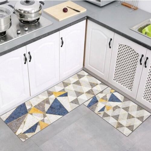 Geometry Style Absorbent Long Kitchen Carpet Non-Slip Entrance Doormat Living Room Balcony Bathroom Rug For Home Decoration