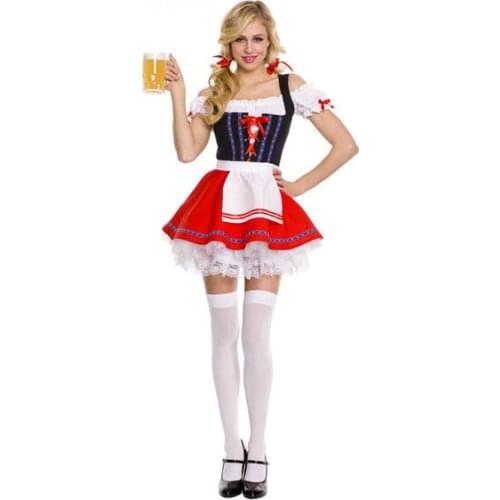 Adult Beer Girl Costume Sexy Women Oktoberfest Servant Costumes French maid Fancy Dress