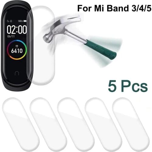 5Pcs 9D Protective Film For Xiaomi Mi Band 6 5 4 3 Screen Protector For Miband 5 4 3 Cover Smart Watchband 4 5 6 Soft Film Case