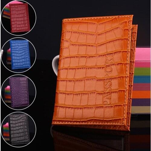 PU Leather Passport Covers Crocodile Pattern Travel Wallet Passports Cover ID Card Holder Unisex Credit Case porte carte