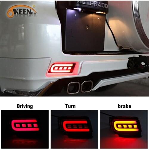 2pcs For Toyota Land Cruiser Prado 150 FJ150 2010 - 2019 Led Rear Bumper Reflector Tail Lamp Driving Braking Turn Signal Car Acc