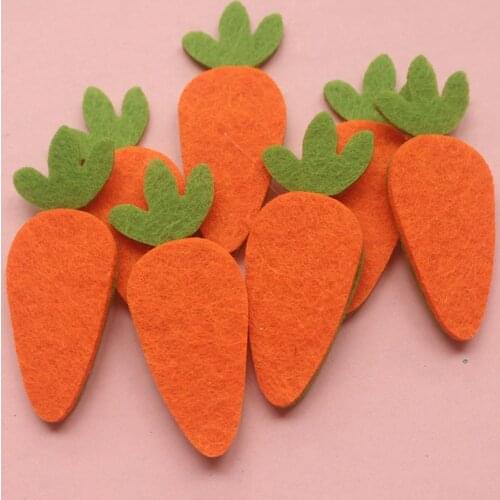 20pcs Carrot Fetls for Bunny Easter Cute Felt Appliques DIY Hair Accessories