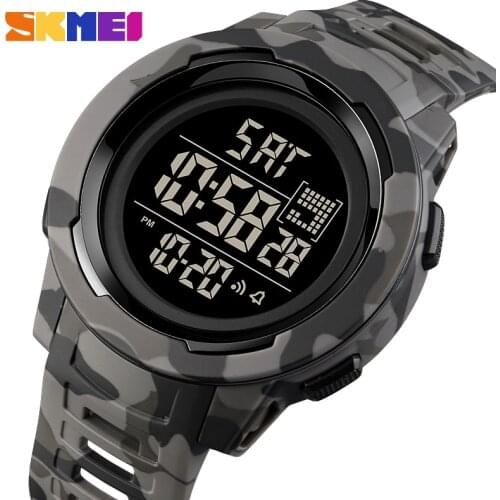 2021 New SKMEI Casual Digital Men Sport Watch 5Bar Waterproof Stopwatch LED Electronic Male Clock Relogio Masculino