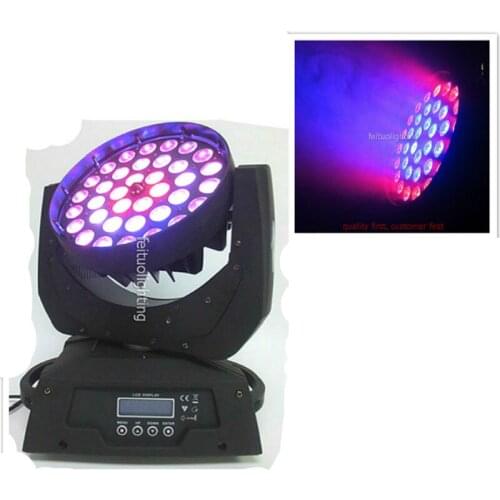 12pcs stage projector 3 ring 36x18w RGBWA+UV 6 in1 led moving head wash zoom light