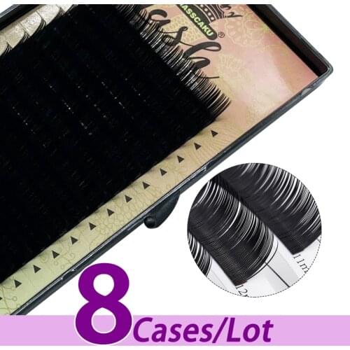 8pcs/lot Professional eyelash factory lash extensions with high quality color lash trays private label volume eyelash extension
