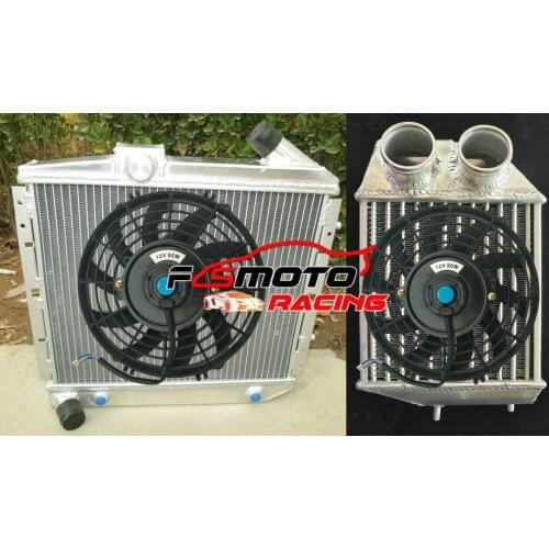 Aluminum Radiator + Intercooler For Renault Super 5 R5 9/11 GT 1.4L Turbo C-type BC37 BC40 AT/MT 1981-1991 & OR With FAN