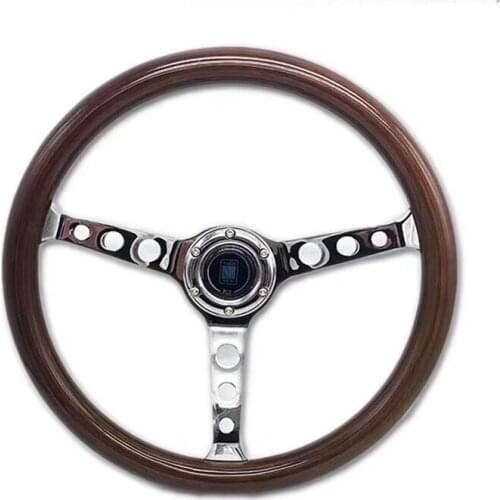 Automobile Refitting Steering Wheel Solid Wood Plating Bracket Classic Hip Hop Retro Racing Universal Steering Wheel