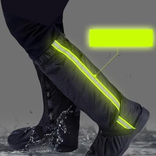 1 Pair Overshoes Reusable Adult Sports Cycling Hiking Non-Slip Thick Long Tube Waterproof Protective Dustproof Shoe Cover