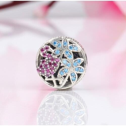 DoDoFly Authentic S925 sterling silver New rainforest flamingo beads Fit Original Charms Bracelet Necklace DIY Jewelry Making