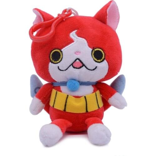 10cm 0.032kg Yokai Watch Jibanyan Bag Small Plush Pendant Key Chain Keychain Ring Doll Toy