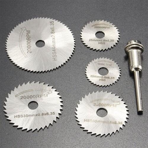 6pcs/set HSS Circular Saw Blades Disc Rotary Tool for Wood Metal Cutting DIY