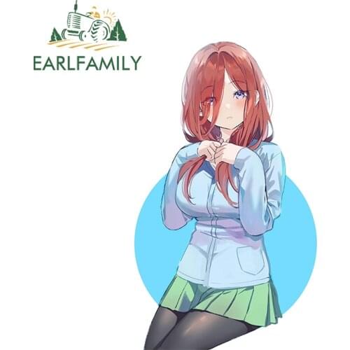 EARLFAMILY 13cm x 8cm for Miku Nakano JDM Decal Funny Car Assessoires Stickers Scratch-Proof Sunscreen Windows Laptop Decoration