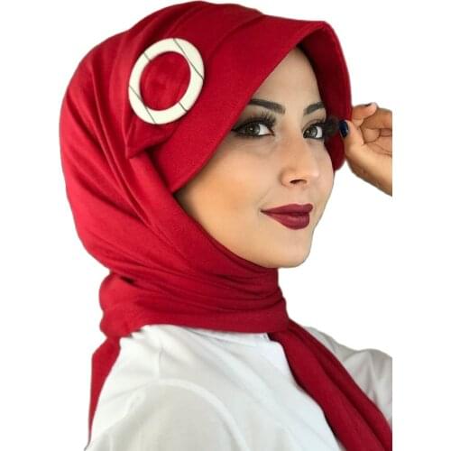 Islamic Fashion Muslim Hijab Hijab Trend Hijab Scarf Bonnet Hat Ready Shawl Koton Red Hat Shawl