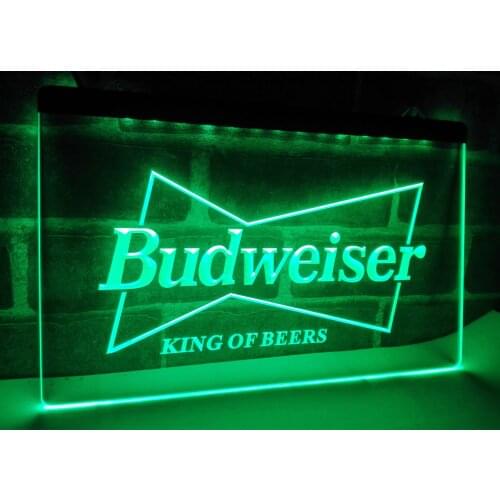 LE009- Budweiser King Beer Bar Pub Club LED Neon Light Sign home decor crafts