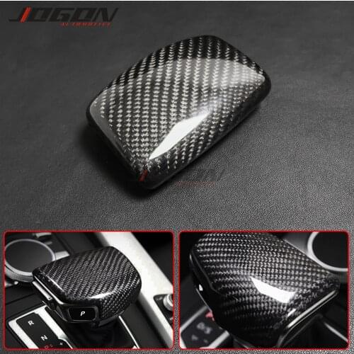 LHD Real Carbon Fiber For AUDI A4 S4 RS4 B9 A5 S5 RS5 Q5 Q7 2016 2017 2018 2019 AT Car Styling Gear Shift Knob Head Cover Trim