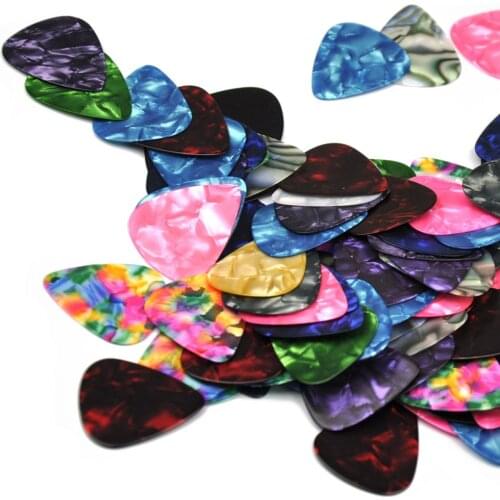 Lots of 100 pcs 0.71mm Medium Guitar picks Celluloid Assorted Colors