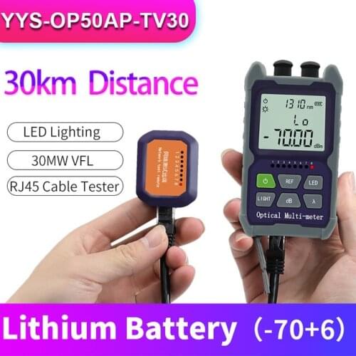 Mini 4 in 1 Optical Power Meter Visual Fault Locator Network Cable Test Optical Fiber Tester 5km 15km 30KM VFL -70~+6/-50~+26dBm